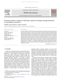 Statistical Pattern Analysis of Ultrasonic Signals for Fatigue Damage Detection in Mechanical Structures