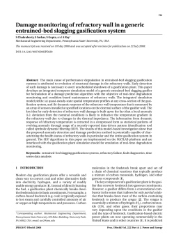 Damage Monitoring of Refractory Wall in a Generic Entrained-Bed Slagging Gasification System