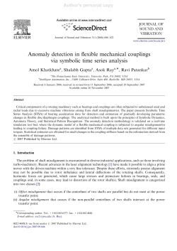 Anomaly Detection in Flexible Mechanical Couplings via Symbolic Time Series Analysis