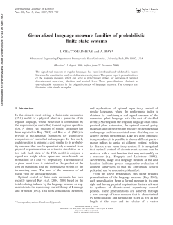 Generalized Language Measure Families of Probabilistic Finite State Systems