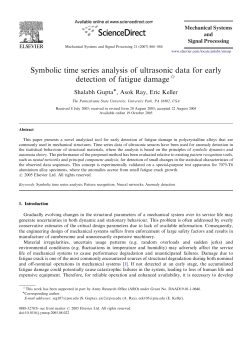 Symbolic Time Series Analysis of Ultrasonic Data for Early Detection of Fatigue Damage