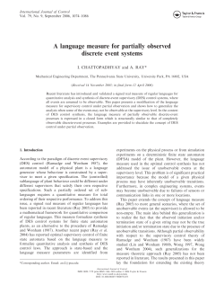 A Language Measure for Partially Observed Discrete Event Systems