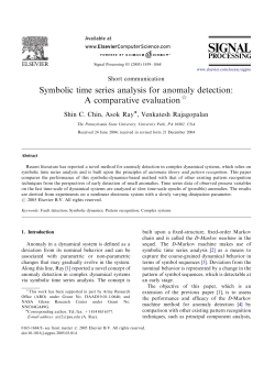 Symbolic Time Series Analysis for Anomaly Detection: A Comparative Evaluation