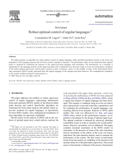 Robust Optimal Control of Regular Languages