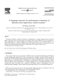 A Language Measure for Performance Evaluation of Discrete Event Supervisory Control Systems