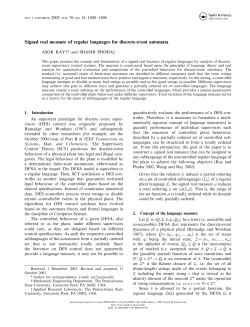 Signed Real Measure of Regular Languages for Discrete-Event Automata