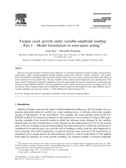 Fatigue Crack Growth under Variable-amplitude Loading: Part I -- Model Formulation in State-Space Setting