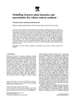 Modelling of Power Plant Dynamics and Uncertainties for Robust Control Synthesis