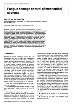 Fatigue Damage Control of Mechanical Systems