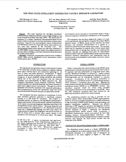 The Penn State Intelligent Distributed Control Laboratory