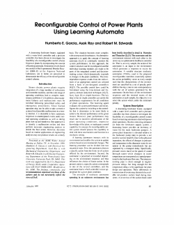 Reconfigurable Control of Power Plants Using Learning Automata,