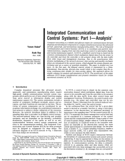 Integrated Communication and Control Systems: Part I -- Analysis
