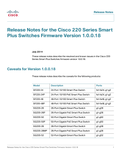 Release Notes for the Cisco 220 Series Smart Plus Switches Firmware Version 1.0.0.18