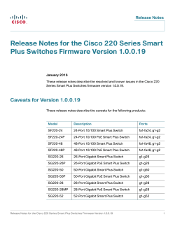 Release Notes for the Cisco 220 Series Smart Plus Switches Firmware Version 1.0.0.19