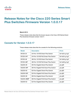 Release Notes for Cisco 220 Series Smart Plus Switches Firmware Version 1.0.0.17