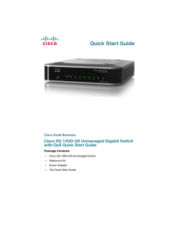 Cisco Small Business 100 Series Unmanaged Switch Quick Start Guide (English)