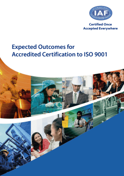 Expected Outcomes for Accredited Certification to ISO 9001