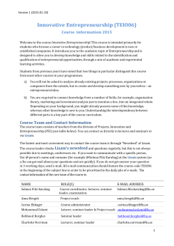 Course information 2015