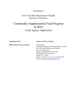 Attachment 4: Commodity Supplemental Food Program Local Agency Application