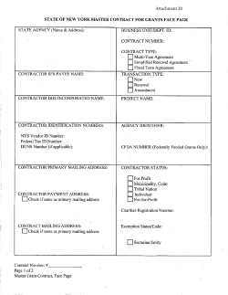 Attachment 20: State of New York Contract for Grants