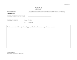 Attachment 15: Component A Workplan