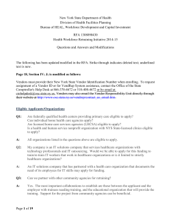 Questions and Answers, and Modifications to RFA
