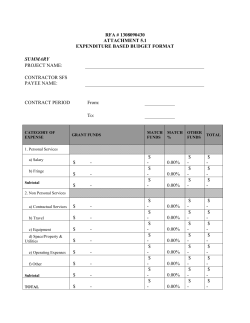 Attachment 5.1: Expenditure Based Budget Format
