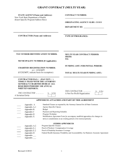 Attachment 1: Grant Contract - Multi Year