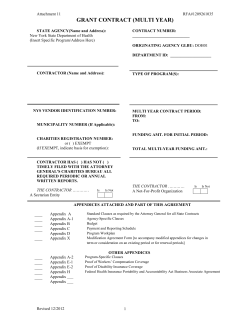 Attachment 11: Grant Contract Multi Year Boilerplate
