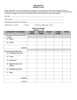 Attachment 5: Budget Format