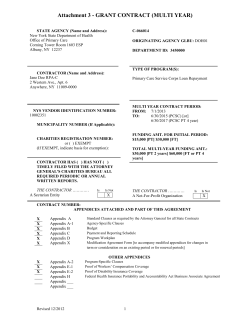 Attachment 3: Sample Multi Year Grant Contract with Appendices