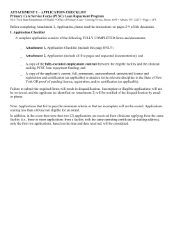 Attachment 1: Application Checklist / Instructions
