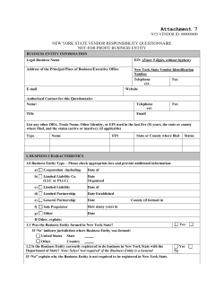 Attachment 7: Vendor Responsibility Questionnaire