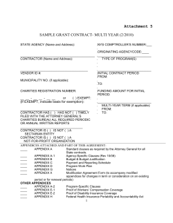Attachment 5: Sample Grant Contract - Multi-Year