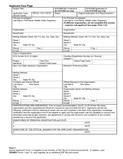 Facilities Applicant Forms 1-4