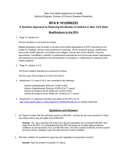 Modifications to RFA and Questions and Answers