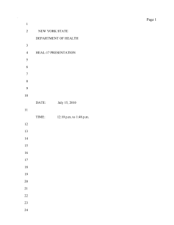 Transcript from July 15, 2010 Applicant Conference