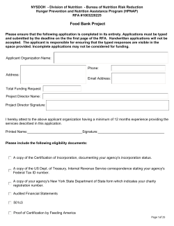 Attachment 6: Fill-In Application Food Bank Project