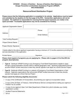 Attachment 5: Fill-In Application Resource/Grant Distribution Project