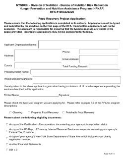 Attachment 4: Fill-In Application Food Recovery Project