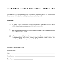 Attachment 7: Vendor Responsibility Attestation