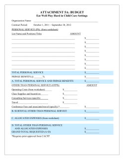 Attachment 5: Budget