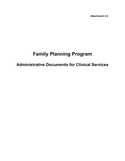 Attachment 2.6: Family Planning Program Administrative Documents for Clinical Services