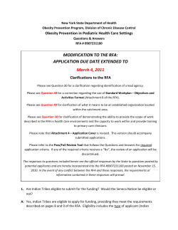 Questions and Answers and RFA Clarifications