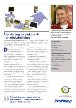 AutoDisA - Automated disassembly of flat panel displays (pdf in Swedish)