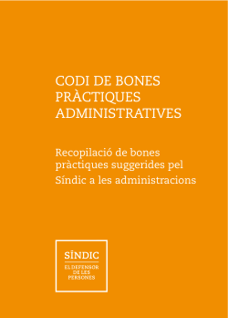 Codi de bones pr&agrave;ctiques administratives