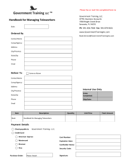 Handbook Managing Teleworkers Fax Back Form
