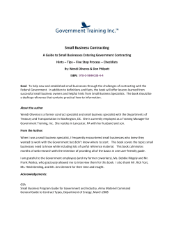 Excerpt from Small Business Contracting Handbook and Table of Contents - Download PDF here