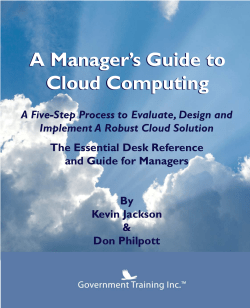 Excerpt from GovCloud Handbook - Detailed Table of Contents - Download PDF Here