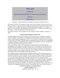 Standard on Operations and Training for Technical Search and Rescue Incidents